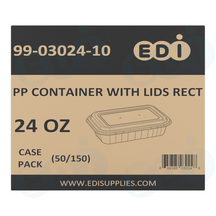 Case picture for 99-03024-10 WP - PP FOOD CONTAINER WITH LIDS RECT 24 OZ (50/150)