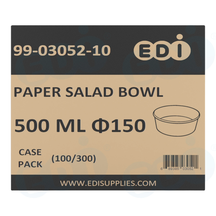Case picture for 99-03052-10 WP - ROUND PAPER SALAD BOWL 500 ML Φ150 (100/300)
