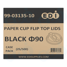 Case picture for 99-03135-10 WP - PAPER CUP LIDS - FLIP-TOP BLACK Φ90 (25/500)