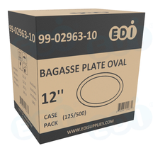 Case picture for 99-02963-10 WP - BLEACHED BAGASSE PLATE OVAL 12'' (125/500)