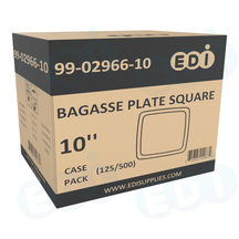 Case picture for 99-02966-10 WP - BAGASSE PLATE SQUARE 10'' (125/500)