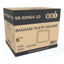 Case picture for 99-02964-10 WP - BAGASSE PLATE SQUARE 6'' (125/500)