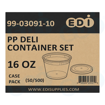 Generated PP SET carton illustration for 99-03091-10: WP - DELI CONTAINER SET 16 OZ (50/500)