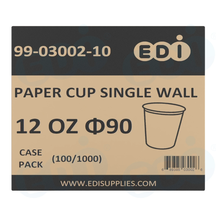Case picture for 99-03002-10 WP - PAPER CUP SINGLE WALL 12 OZ Φ90 (100/1000)