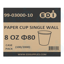 Case picture for 99-03000-10 WP - PAPER CUP SINGLE WALL 8 OZ Φ80 (100/2000)