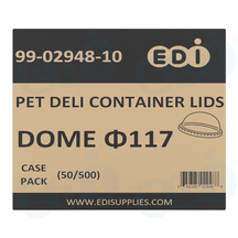 Case picture for 99-02948-10 WP - PET DELI CONTAINER LIDS DOME Φ117 (50/500)