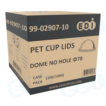 Case picture for 99-02907-10 WP - PET CUP LIDS DOME NO HOLE ?78 (100/1000)