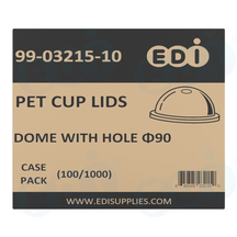 Case picture for 99-03215-10 WP - PET CUP LIDS DOME WITH HOLE Φ90 (100/1000)