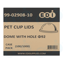 Case picture for 99-02908-10 WP - PET CUP LIDS DOME WITH HOLE Φ92 (100/1000)