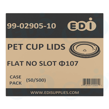 Case picture for 99-02905-10 WP - PET CUP LIDS FLAT NO SLOT Φ107 (50/500)