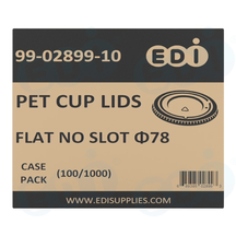 Case picture for 99-02899-10 WP - PET CUP LIDS FLAT NO SLOT Φ78 (100/1000)