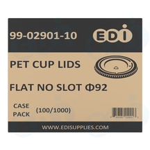 Case picture for 99-02901-10 WP - PET CUP LIDS FLAT NO SLOT Φ92 (100/1000)