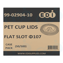 Case picture for 99-02904-10 WP - PET CUP LIDS FLAT SLOT Φ107 (50/500)