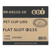 Case picture for 99-03115-10 WP - PET CUP LIDS FLAT SLOT Φ115 (50/500)