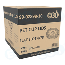 Case picture for 99-02898-10 WP - PET CUP LIDS FLAT SLOT ?78 (100/1000)