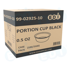 Case picture for 99-02925-10 WP - PORTION CUP BLACK 0.5 OZ (100/2500)