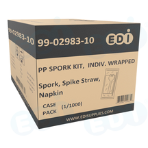 Case picture for 99-02983-10 WP - PP SPORK KIT, INDIV. WRAPPED SPORK,SPIKE STRAW,NAPKIN (1/1000)