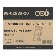 Case picture for 99-02983-10 WP - PP SPORK KIT,  INDIV. WRAPPED SPORK,SPIKE STRAW,NAPKIN (1/1000)