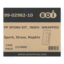 Case picture for 99-02982-10 WP - PP SPORK KIT,  INDIV. WRAPPED SPORK,STRAW,NAPKIN (1/1000)