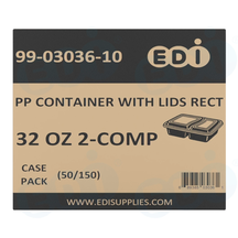 Case picture for 99-03036-10 WP - PP FOOD CONTAINER WITH LIDS RECT 32 OZ 2-COMP (50/150)