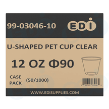 Case picture for 99-03046-10 WP - U-SHAPE PET CUP CLEAR 12 OZ Φ90 (50/1000)