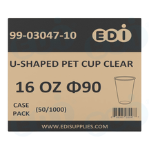 Case picture for 99-03047-10 WP - U-SHAPE PET CUP CLEAR 16 OZ Φ90 (50/1000)