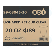Case picture for 99-03045-10 WP - U-SHAPE PET CUP CLEAR 20 OZ Φ89 (50/1000)