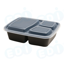 Product picture for 99-03035-10 WP - PP FOOD CONTAINER WITH LIDS RECT 39 OZ 3-COMP (50/150)