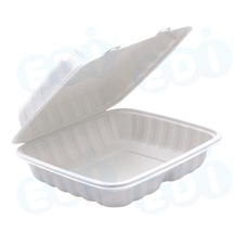 Product picture for 99-03019-10 WP - PP CLAMSHELL CONTAINER 9" X 9" WHITE (50/150) MOQ 50 cases